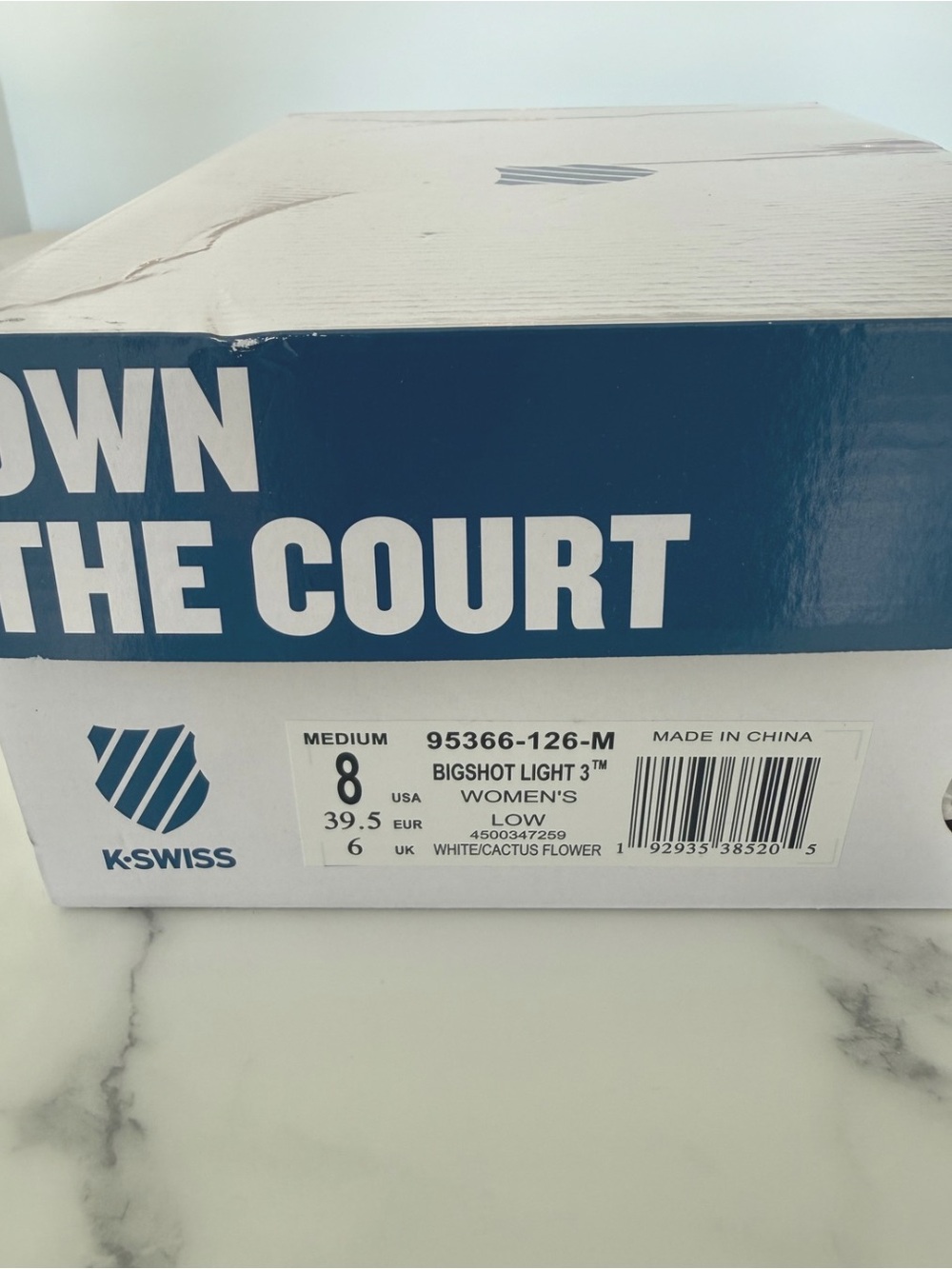 K-Swiss Bigshot Light 3 Tennis Pickleball Shoes White Pink Sz 8 - Picture 2 of 9